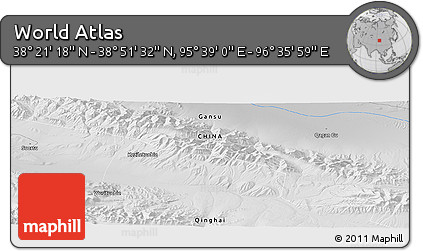 Physical Panoramic Map of the Area around 38° 36' 25" N, 96° 7' 30" E