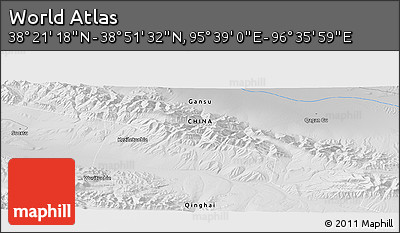 Physical Panoramic Map of the Area around 38° 36' 25" N, 96° 7' 30" E