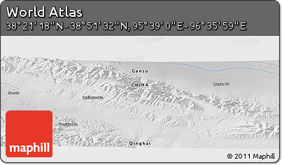 Physical Panoramic Map of the Area around 38° 36' 25" N, 96° 7' 30" E