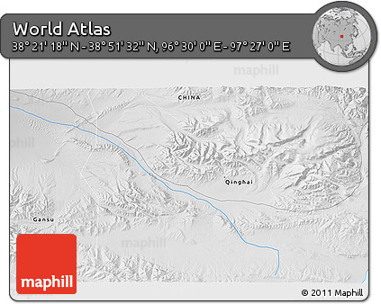 Physical 3D Map of the Area around 38° 36' 25" N, 96° 58' 29" E