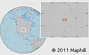 Gray Location Map of the area around 38° 36' 25" N, 97° 40' 30" W, hill shading