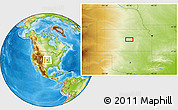 Physical Location Map of the area around 38° 36' 25" N, 97° 40' 30" W