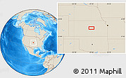 Shaded Relief Location Map of the area around 38° 36' 25" N, 97° 40' 30" W