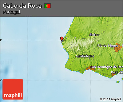 Physical Map of Cabo Da Roca