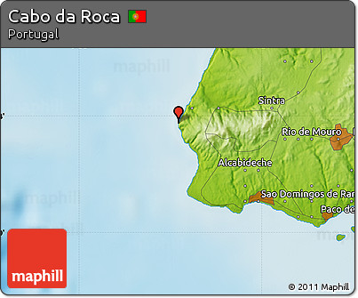 Physical Map of Cabo Da Roca