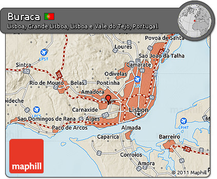 Shaded Relief Map of Buraca