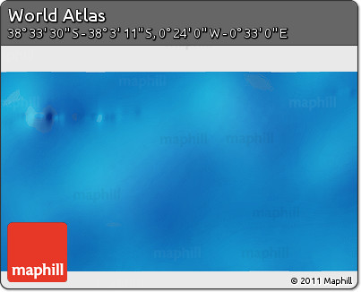 Physical 3D Map of the Area around 38° 18' 21" S, 0° 4' 30" E