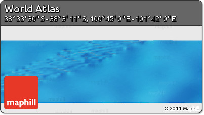 Physical Panoramic Map of the Area around 38° 18' 21" S, 101° 13' 29" E