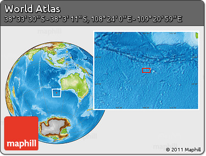 Physical Location Map of the Area around 38° 18' 21" S, 108° 52' 30" E