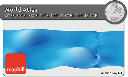 Physical Panoramic Map of the Area around 38° 18' 21" S, 109° 43' 29" E