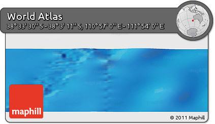 Physical Panoramic Map of the Area around 38° 18' 21" S, 111° 25' 30" E