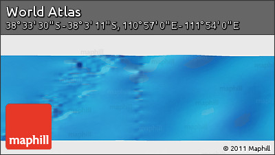 Physical Panoramic Map of the Area around 38° 18' 21" S, 111° 25' 30" E