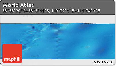 Physical Panoramic Map of the Area around 38° 18' 21" S, 111° 25' 30" E