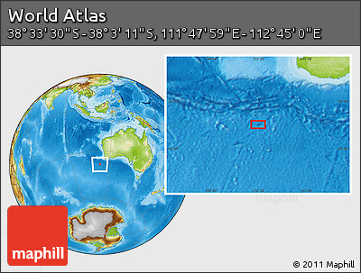 Physical Location Map of the Area around 38° 18' 21" S, 112° 16' 30" E