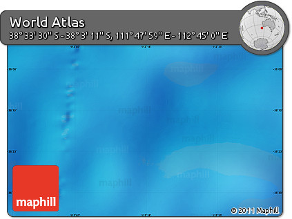 Physical Map of the Area around 38° 18' 21" S, 112° 16' 30" E
