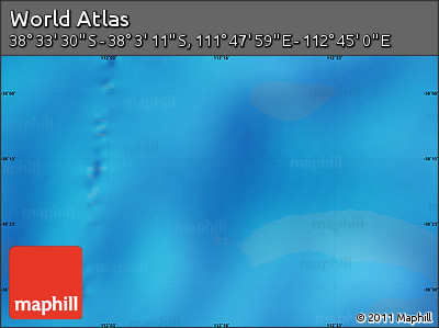 Physical Map of the Area around 38° 18' 21" S, 112° 16' 30" E