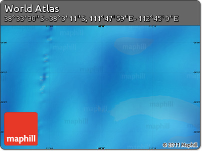 Physical Map of the Area around 38° 18' 21" S, 112° 16' 30" E