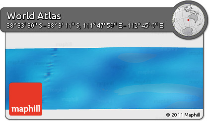 Physical Panoramic Map of the Area around 38° 18' 21" S, 112° 16' 30" E