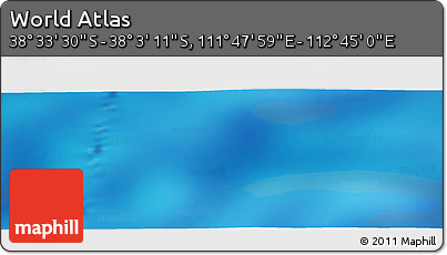 Physical Panoramic Map of the Area around 38° 18' 21" S, 112° 16' 30" E
