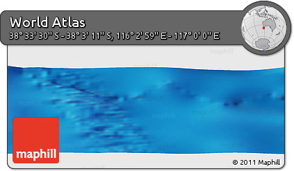 Physical Panoramic Map of the Area around 38° 18' 21" S, 116° 31' 30" E