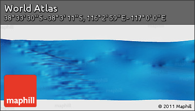 Physical Panoramic Map of the Area around 38° 18' 21" S, 116° 31' 30" E