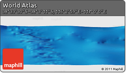 Physical Panoramic Map of the Area around 38° 18' 21" S, 116° 31' 30" E