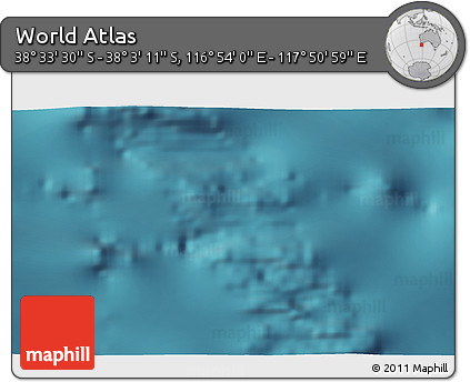 Satellite 3D Map of the Area around 38° 18' 21" S, 117° 22' 30" E