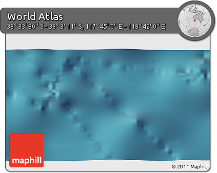 Satellite 3D Map of the Area around 38° 18' 21" S, 118° 13' 29" E
