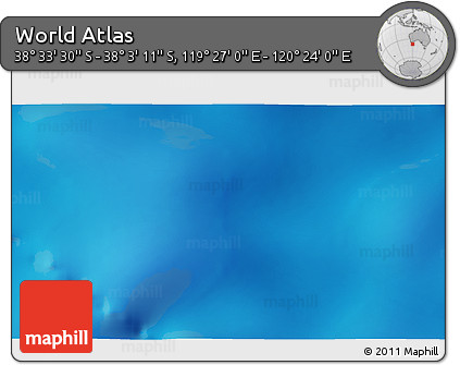 Physical 3D Map of the Area around 38° 18' 21" S, 119° 55' 30" E