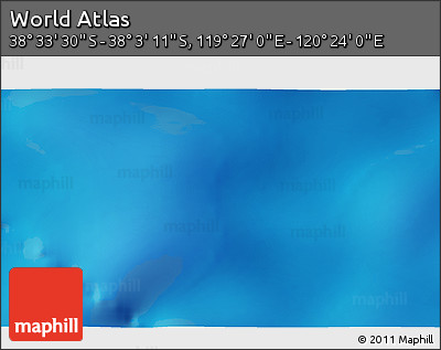 Physical 3D Map of the Area around 38° 18' 21" S, 119° 55' 30" E