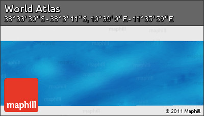 Physical Panoramic Map of the Area around 38° 18' 21" S, 11° 7' 30" E