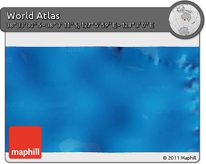 Physical 3D Map of the Area around 38° 18' 21" S, 127° 34' 30" E