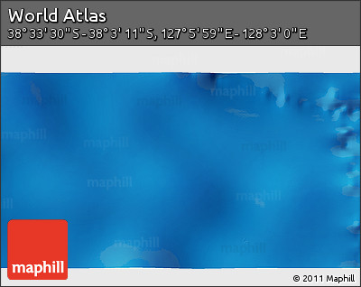 Physical 3D Map of the Area around 38° 18' 21" S, 127° 34' 30" E