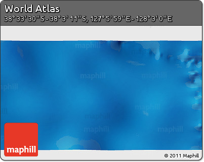 Physical 3D Map of the Area around 38° 18' 21" S, 127° 34' 30" E