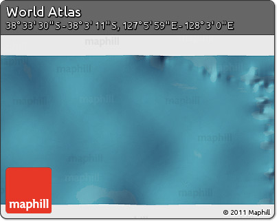 Satellite 3D Map of the Area around 38° 18' 21" S, 127° 34' 30" E