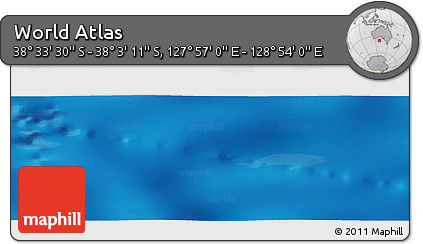 Physical Panoramic Map of the Area around 38° 18' 21" S, 128° 25' 30" E