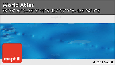 Physical Panoramic Map of the Area around 38° 18' 21" S, 128° 25' 30" E