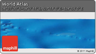 Physical Panoramic Map of the Area around 38° 18' 21" S, 128° 25' 30" E