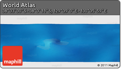 Physical Panoramic Map of the Area around 38° 18' 21" S, 130° 7' 30" E