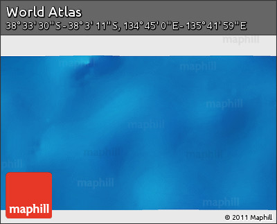 Physical 3D Map of the Area around 38° 18' 21" S, 135° 13' 29" E