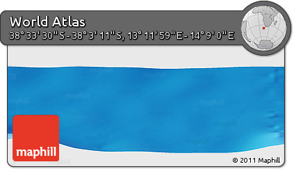 Physical Panoramic Map of the Area around 38° 18' 21" S, 13° 40' 30" E