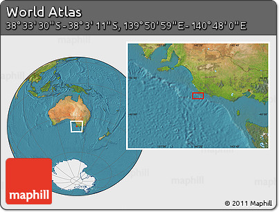Satellite Location Map of the Area around 38° 18' 21" S, 140° 19' 29" E