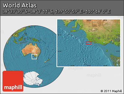 Satellite Location Map of the Area around 38° 18' 21" S, 140° 19' 29" E