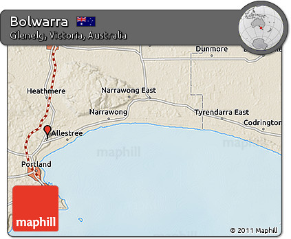 Shaded Relief 3D Map of Bolwarra