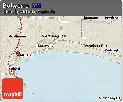 Shaded Relief 3D Map of Bolwarra