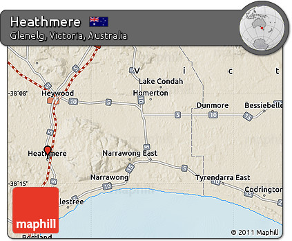 Shaded Relief Map of Heathmere