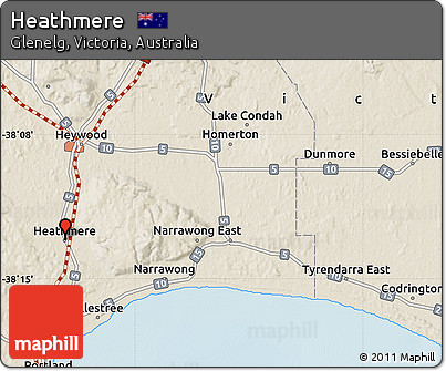 Shaded Relief Map of Heathmere