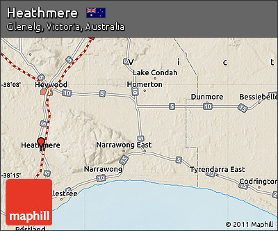 Shaded Relief Map of Heathmere