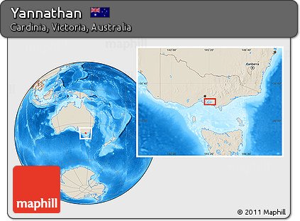 Shaded Relief Location Map of Yannathan