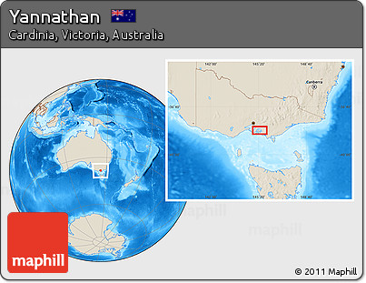 Shaded Relief Location Map of Yannathan